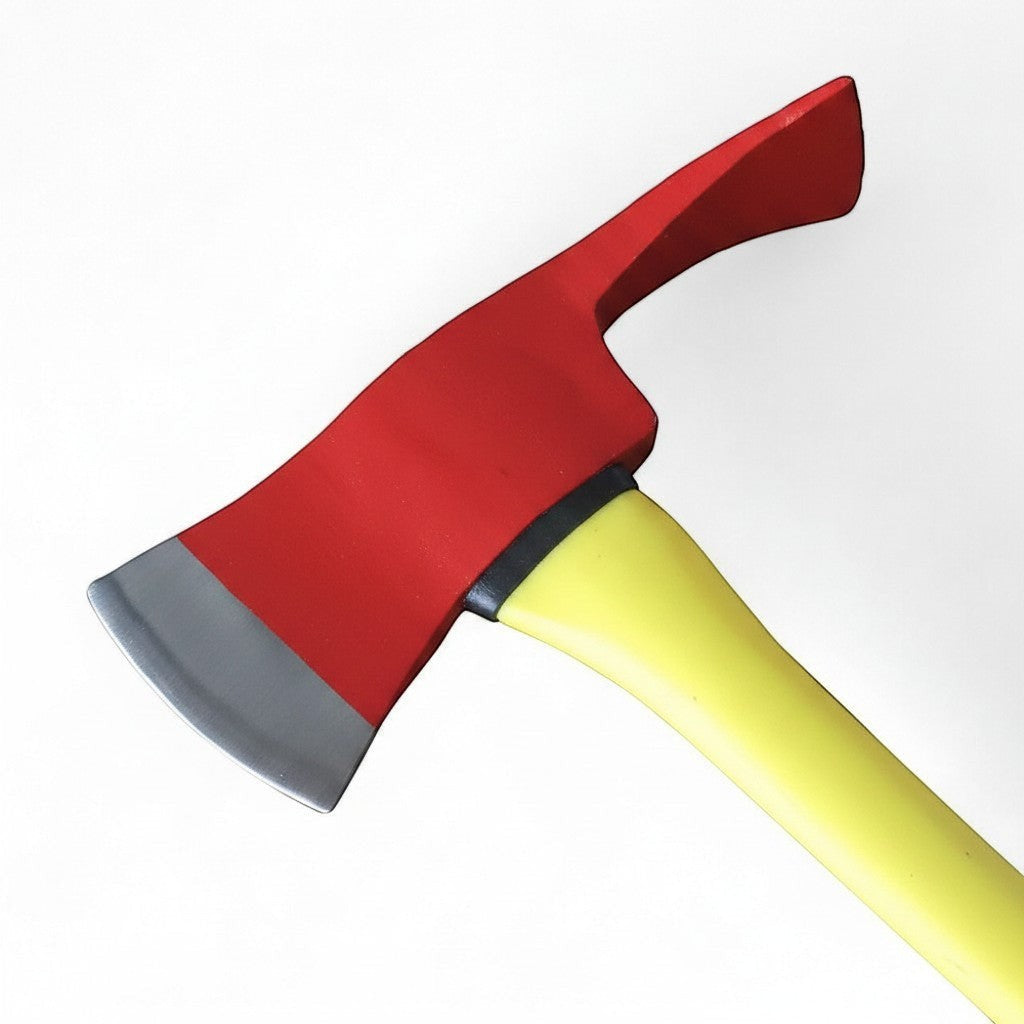 Hacha Pulaski GERF SAFETY con cabeza roja de acero al carbono y mango de fibra de vidrio amarillo para bomberos