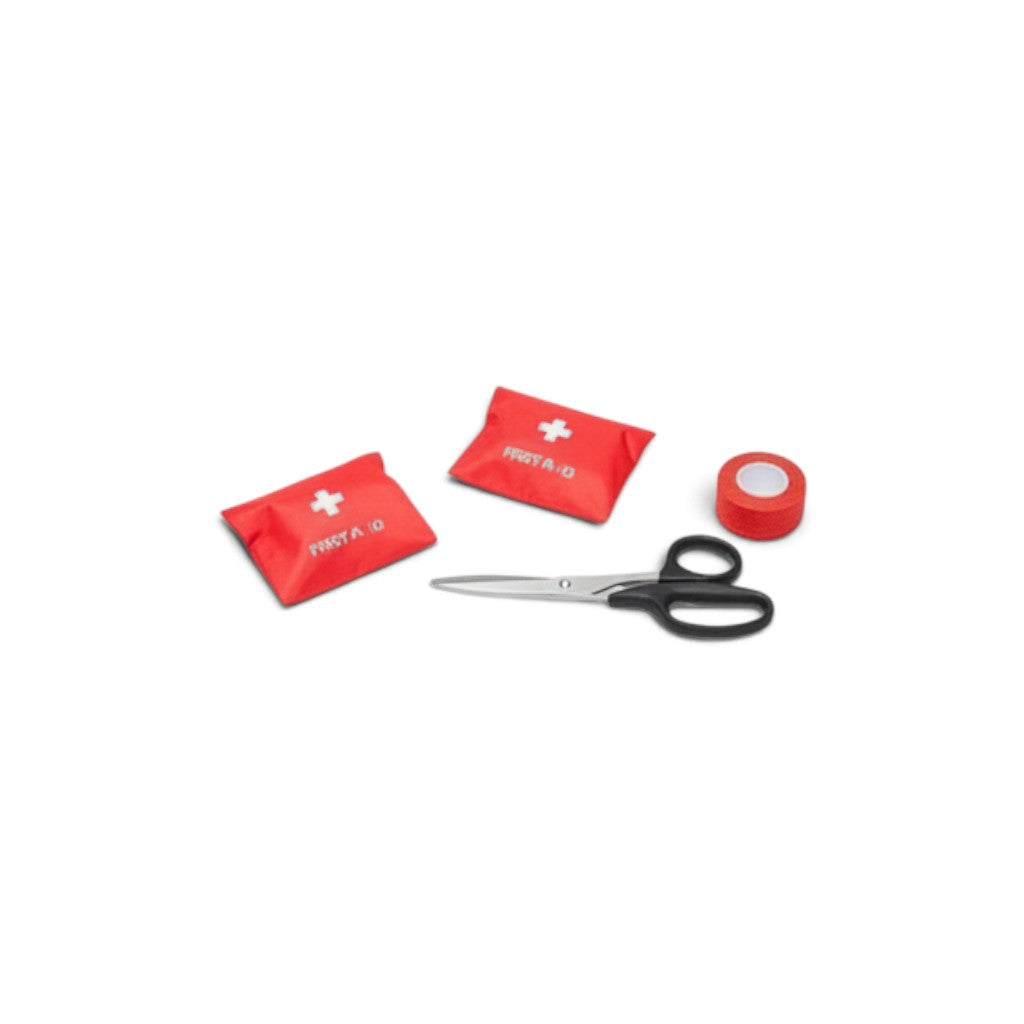 Kit de primeros auxilios GERF SAFETY para gatos con dos paquetes rojos, tijeras y vendaje adhesivo