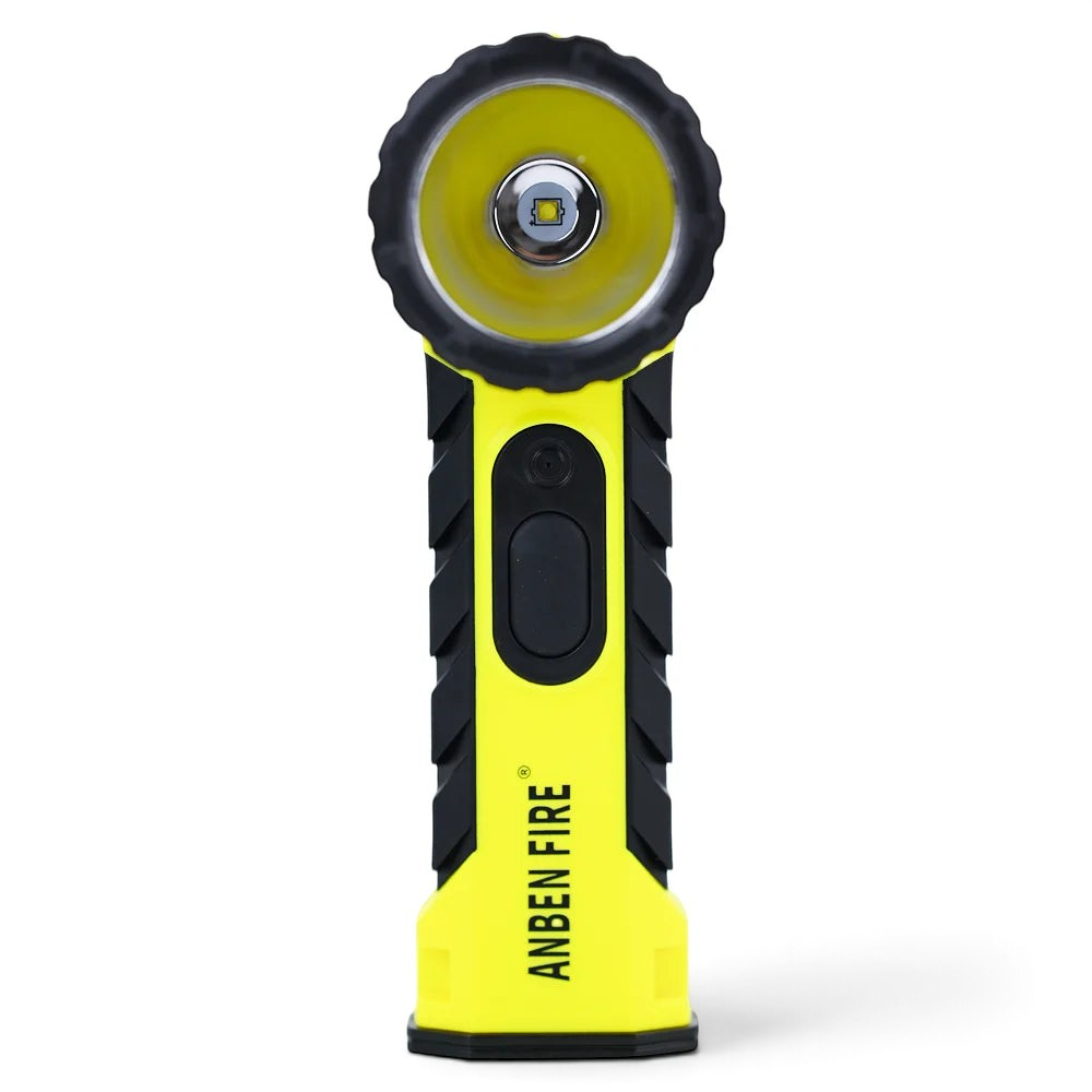Linterna angular GERF SAFETY de color amarillo y negro, resistente a explosiones para bomberos y minería.
