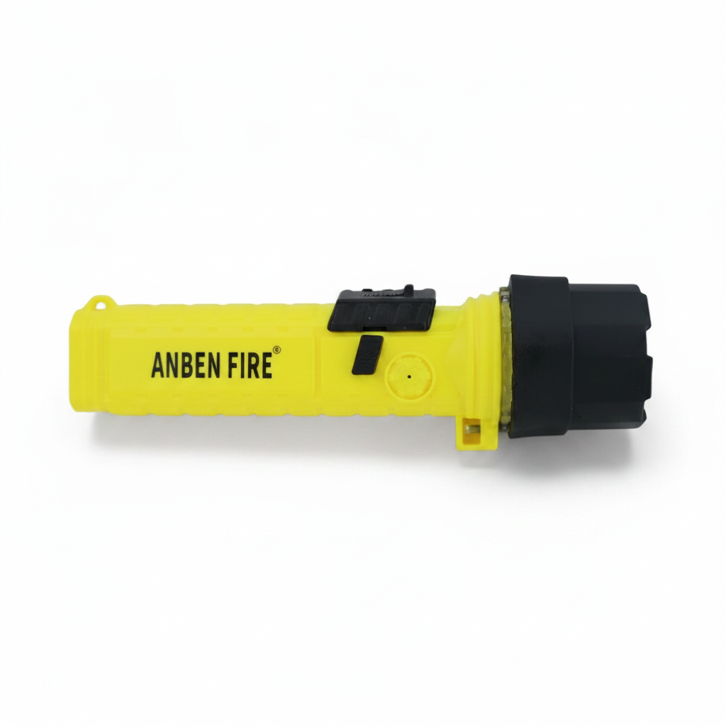 Linterna de mano GERF SAFETY a prueba de explosiones, color amarillo, con interruptor magnético y diseño industrial.