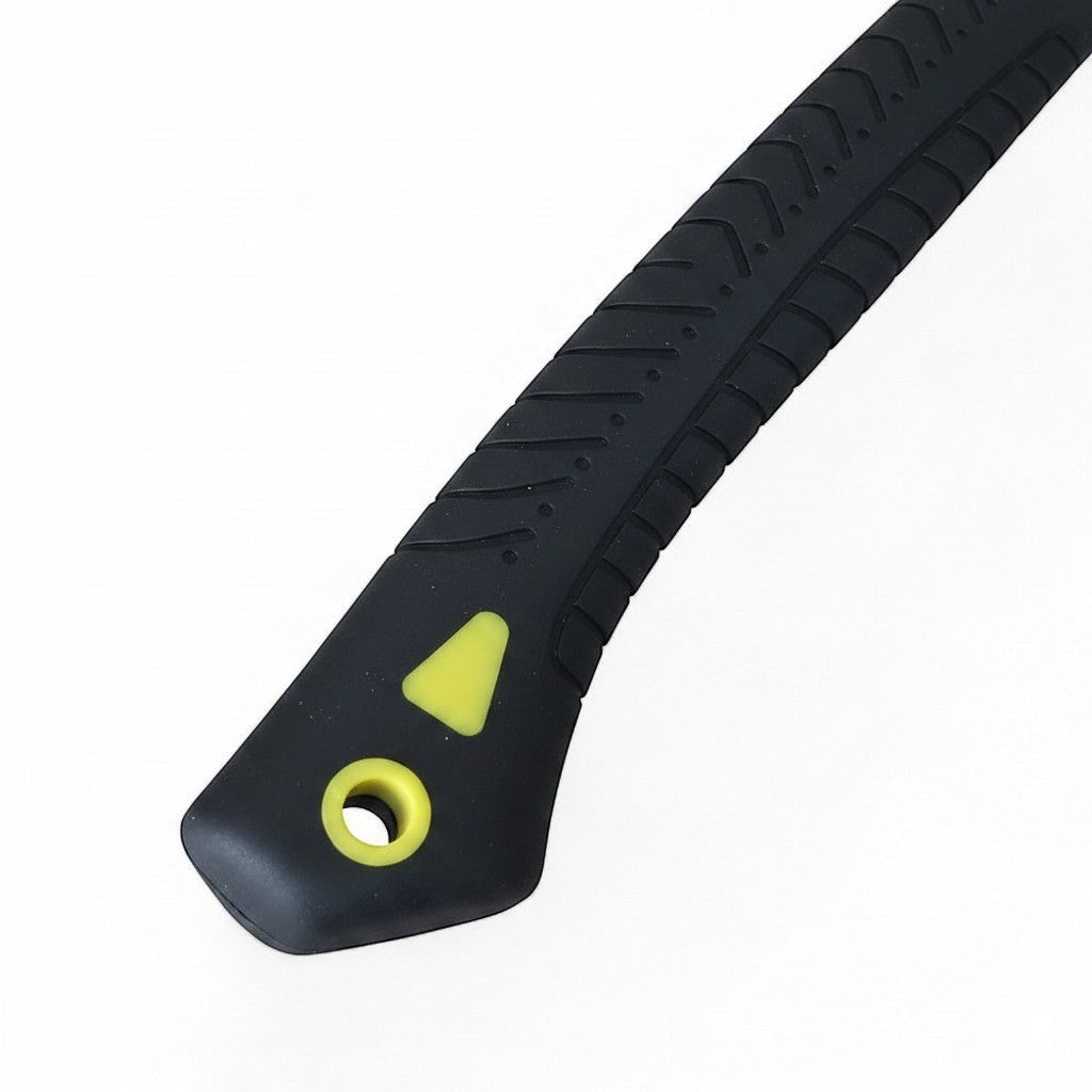 Mango ergonómico de fibra de vidrio negro con detalles amarillos de la hacha Pulaski GERF SAFETY