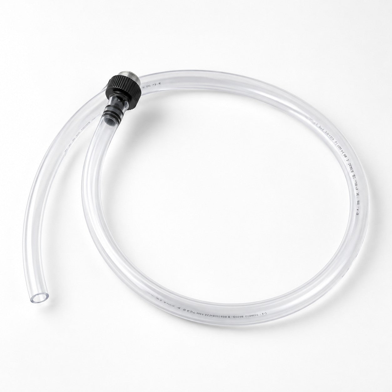 Manguera de llenado transparente para sistema de almacenamiento de agua GERF SAFETY con conector roscado negro