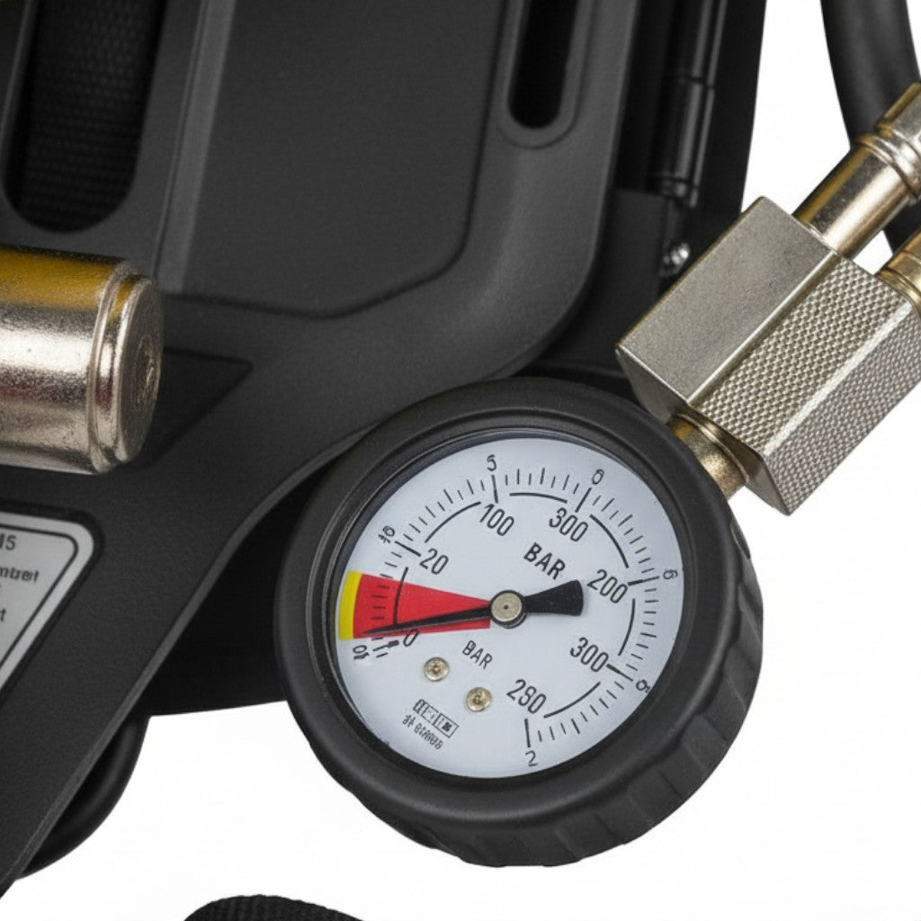 Manómetro de presión GERF SAFETY para equipo de respiración autónomo SCBA con display luminoso y alarma de 90 dB
