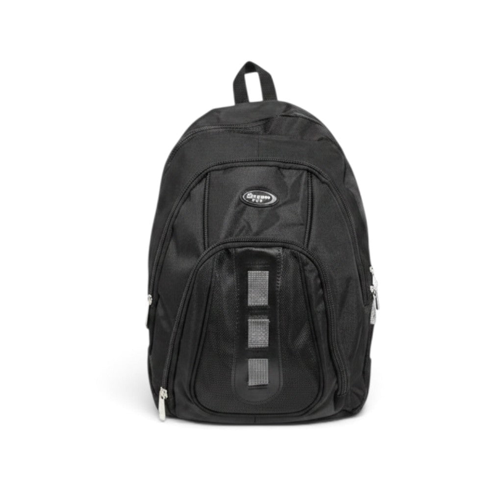 Mochila de emergencia negra GERF SAFETY de 72 horas con diseño compacto y compartimentos para kit de supervivencia