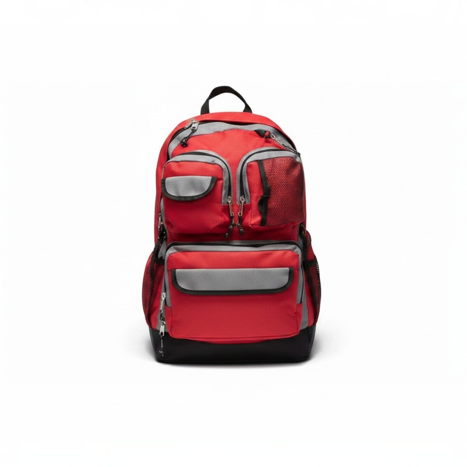 Mochila de nailon roja GERF SAFETY para kit de supervivencia de 72 horas con múltiples compartimentos y bolsillos