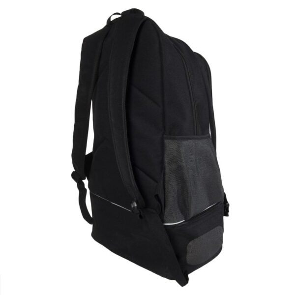 Mochila GERF SAFETY negra para EPI con compartimento ventilado para calzado y detalles reflectantes para visibilidad.