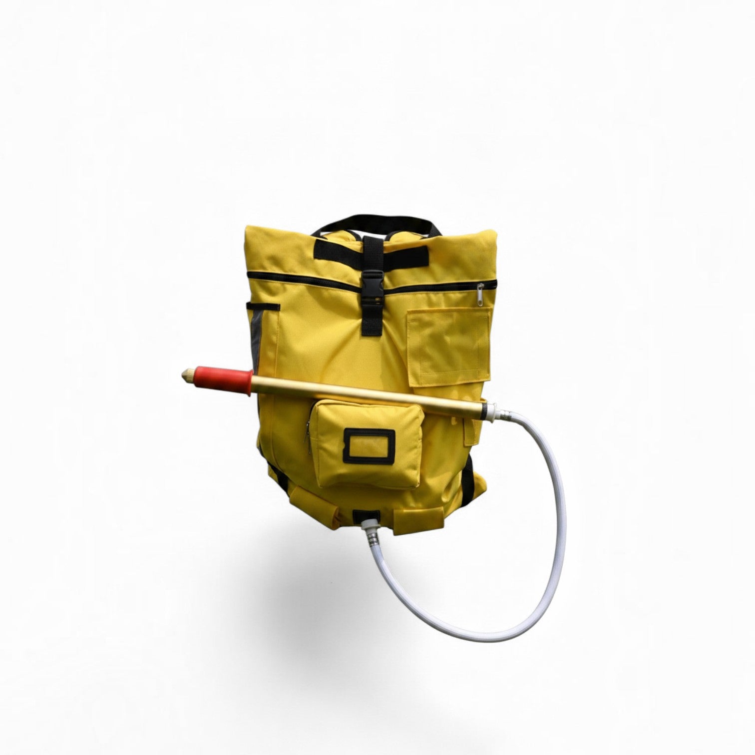 Mochila extintora GERF SAFETY de 20 litros en color amarillo con bomba de doble acción y pistola de latón.