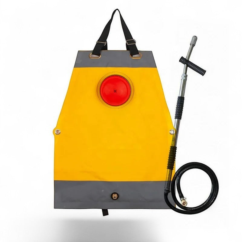 Mochila extintora GERF SAFETY de 20L en PVC amarillo con bomba de doble acción y pistola extensible de acero