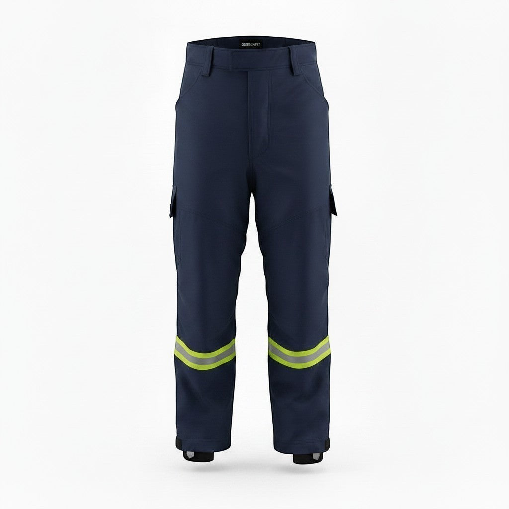 Pantalón de combate forestal GERF SAFETY azul marino en Nomex IIIA con bandas reflectantes de alta visibilidad