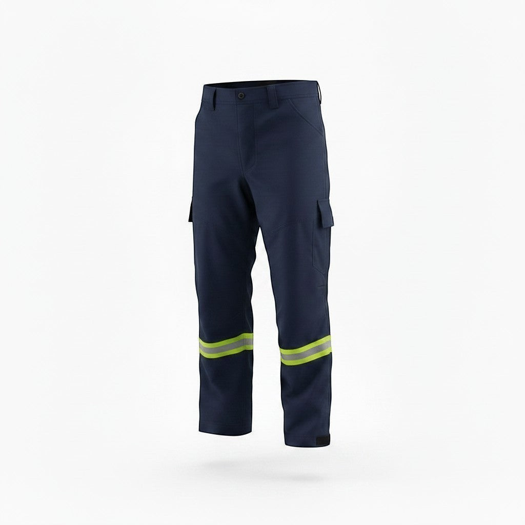 Pantalón de combate forestal GERF SAFETY azul marino en Nomex IIIA con bandas reflectantes y bolsillos laterales