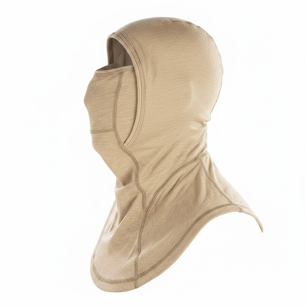 Pasamontañas ignífugo GERF SAFETY de Nomex IIIA color marrón, doble capa con faldón largo para bomberos forestales