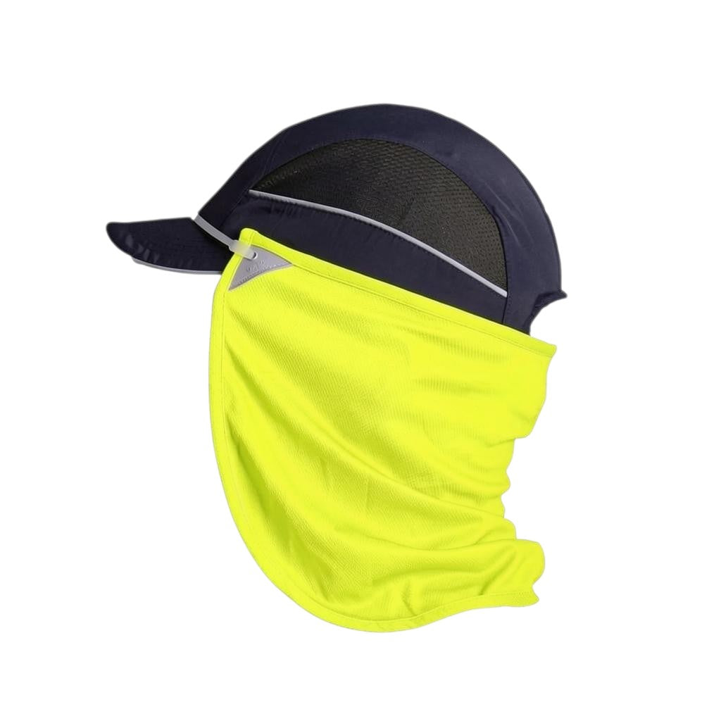 Protector de nuca GERF SAFETY amarillo fluorescente con protección UV 50+ para casco de seguridad
