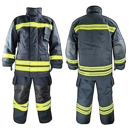 Traje de bombero GERF SAFETY Falcon Fire azul marino con cintas reflectantes 3M y refuerzos en codos y rodillas