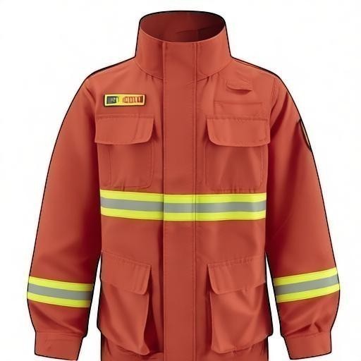 Chaqueta de combate forestal GERF SAFETY naranja con bandas reflectantes 3M, bolsillos frontales y tejido Nomex IIIA.