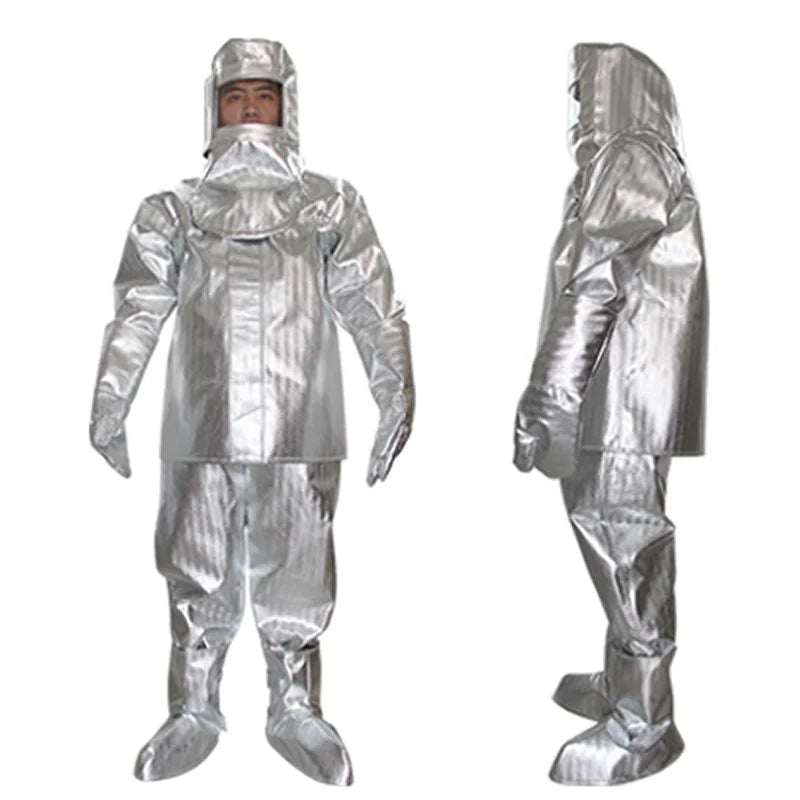 Traje de proximidad al fuego GERF SAFETY aluminizado color plata para protección contra calor extremo hasta 1000 grados