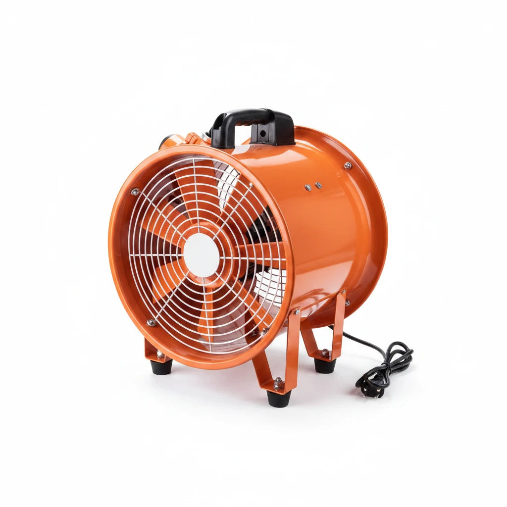 Ventilador axial antiexplosivo portátil GERF SAFETY de color naranja para extracción de humo en espacios confinados