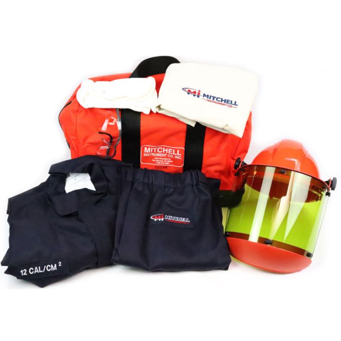 Kit de protección contra arco eléctrico Mitchell 12 Cal - Chaqueta y pantalón con protector facial - HRC 2 GERF®